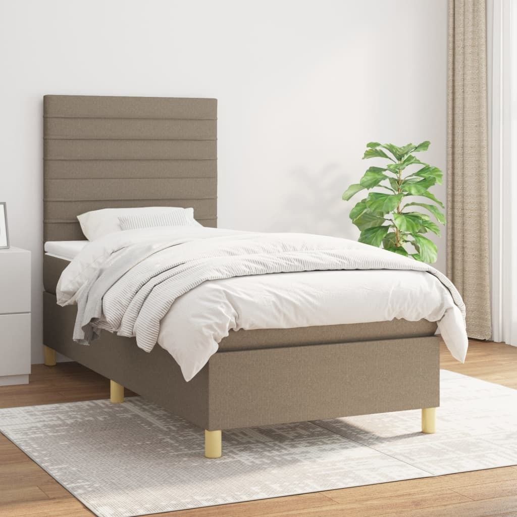 Maison Exclusive - Boxspringbett mit Matratze Taupe 90x200 cm Stoff