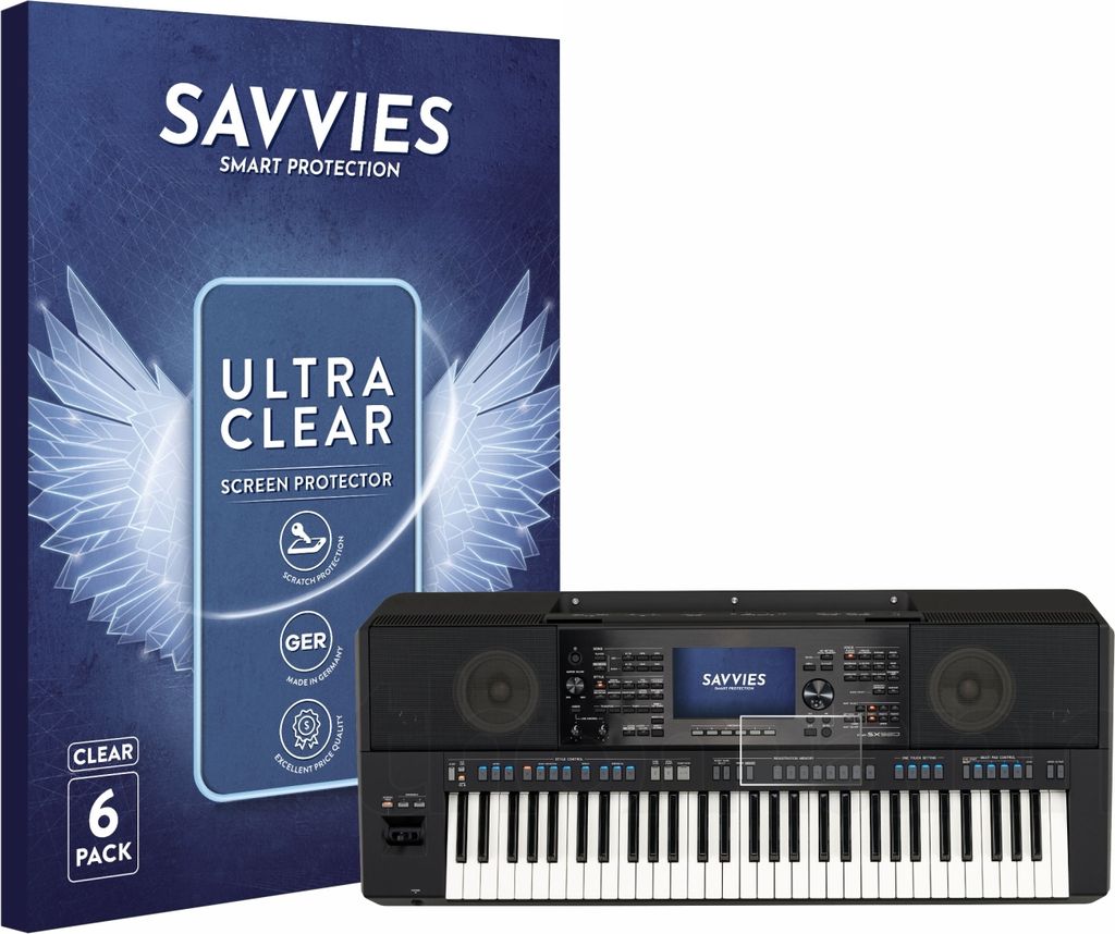 6x Für Yamaha PSR-SX920 Schutzfolie Savvies Displayschutz Display Schutz Folie Klar Transparent
