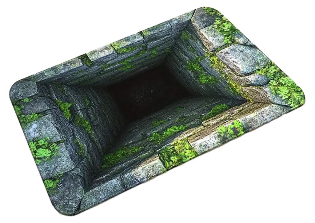 3D-Loch-Teppich, realistische optische Täuschung, lustige Fußmatte mit bodenlosem Abgrund, saugfähige, rutschfeste Bodenmatte für Badezimmer, W...