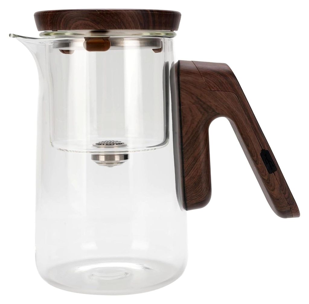 Teekanne aus Glas 800 Ml mit Magnetischer Wassertrennung und Timer, Hitzebeständig für Lose Tees, Auslaufschutz und Sieb