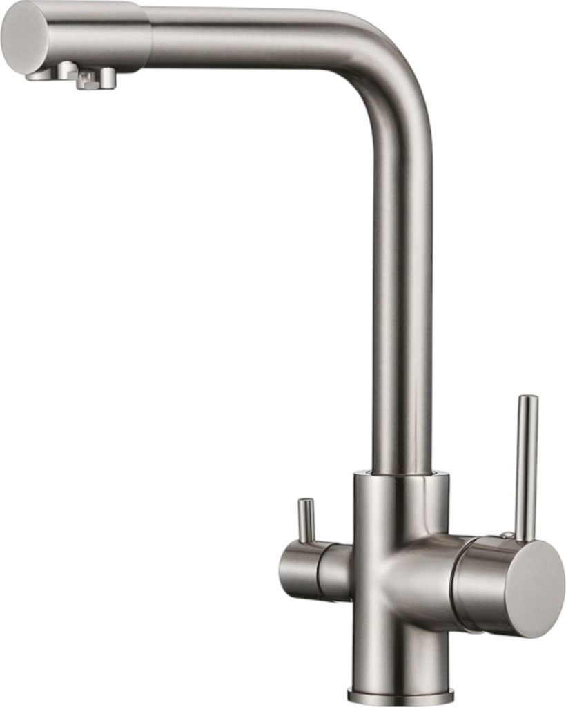 Wasserhahn Küche BieTal BT-301 3-Wege L-Auslauf Küchen Mischbatterie Edelstahl