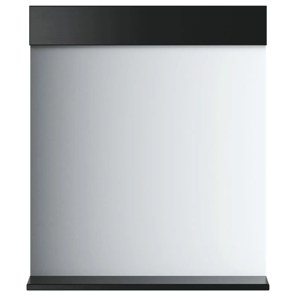 Specchio Bagno con Mensola BERG Black 60x70 in Legno Massiccio Pino