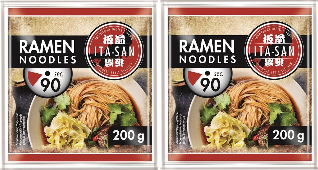 2er-Pack ITA-SAN Ramen Noodles 200g | Vorgekochte RAMEN Nudeln nach japanischer Art