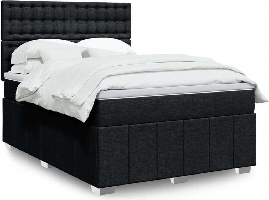 Maison Exclusive - Boxspringbett mit Matratze Schwarz 140x190 cm Stoff