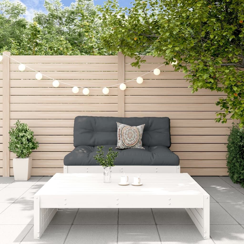 Maison Exclusive - 2-tlg. Garten-Lounge-Set Weiß Massivholz Kiefer