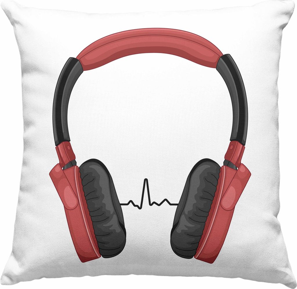 Trendation - Musik Deko-Kissen mit Füllung 40x40 Musikliebhaber Musiker Musiklehrer Geschenk Geschenkidee Musiklehrerin Coach Geschenkideen Herzsc...