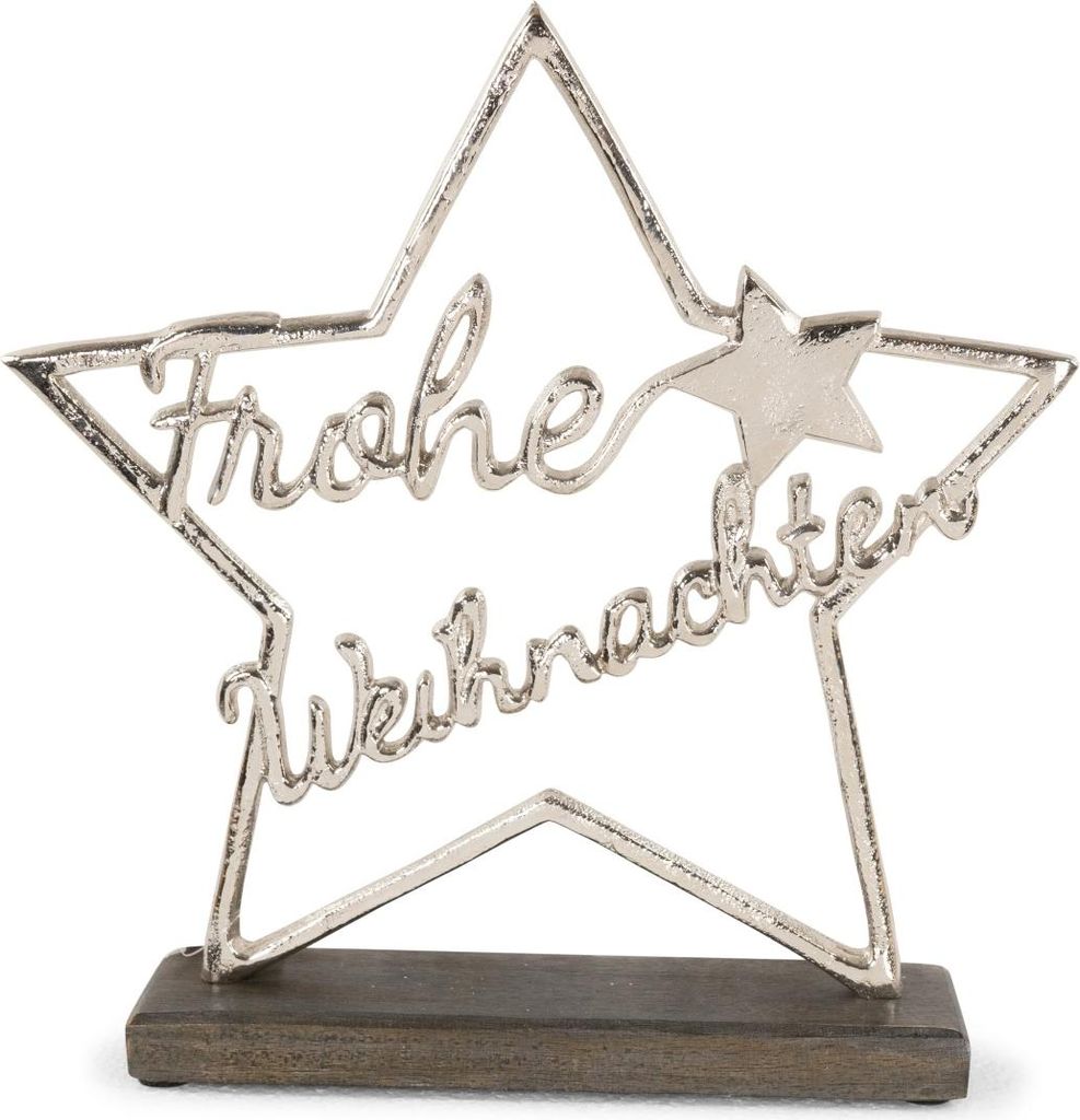 Stern mit Frohe Weihnachten | 25x25,5 cm | Alu | Weihnachtsdeko | 15818