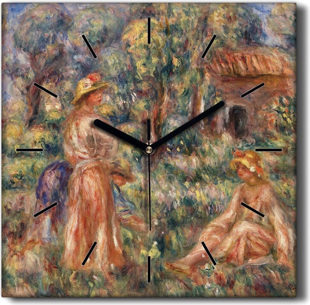 Coloray Hodiny Unikátní 30x30 cm Tiché hodiny Pro obývací pokoj a kuchyň Nástěnné hodiny Plátno Černé ručičky hodin - Vesničané Las...
