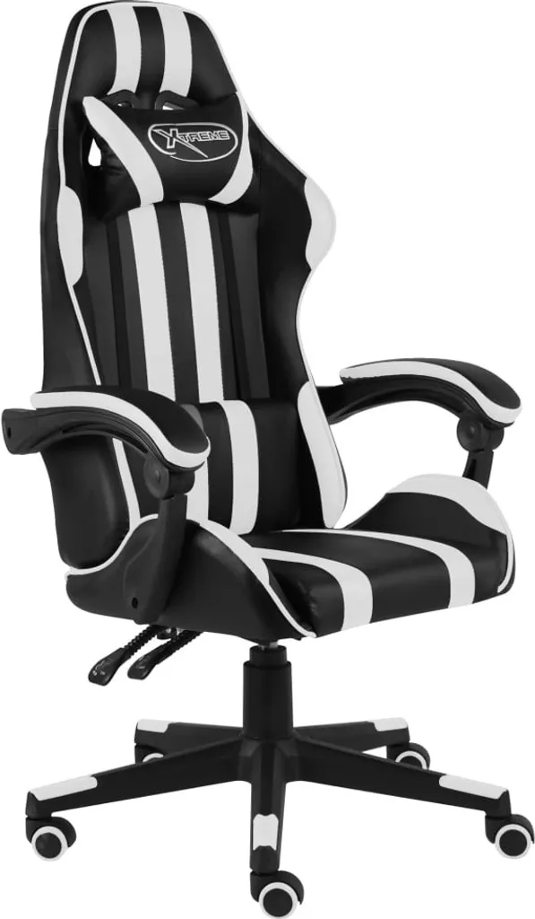 Chaise de jeu noir et blanc pour setup gaming - Idéal télétravail prolongé