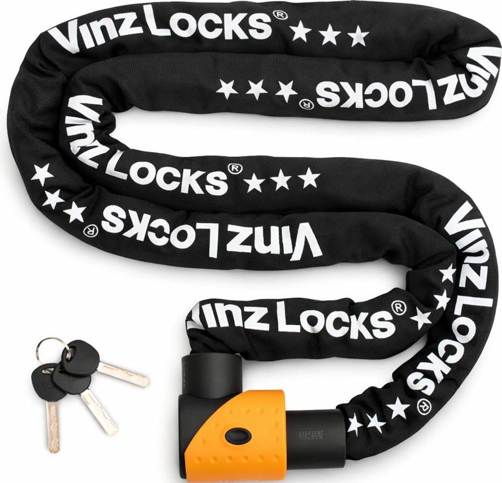 VINZ Jannu Kettenschloss ø10mm | ART 3 Zertifikat | Schloss für Roller E-Scooter Motorrad Moped E-Bike & hochwertiges Fahrrad | sicheres Rollersc...