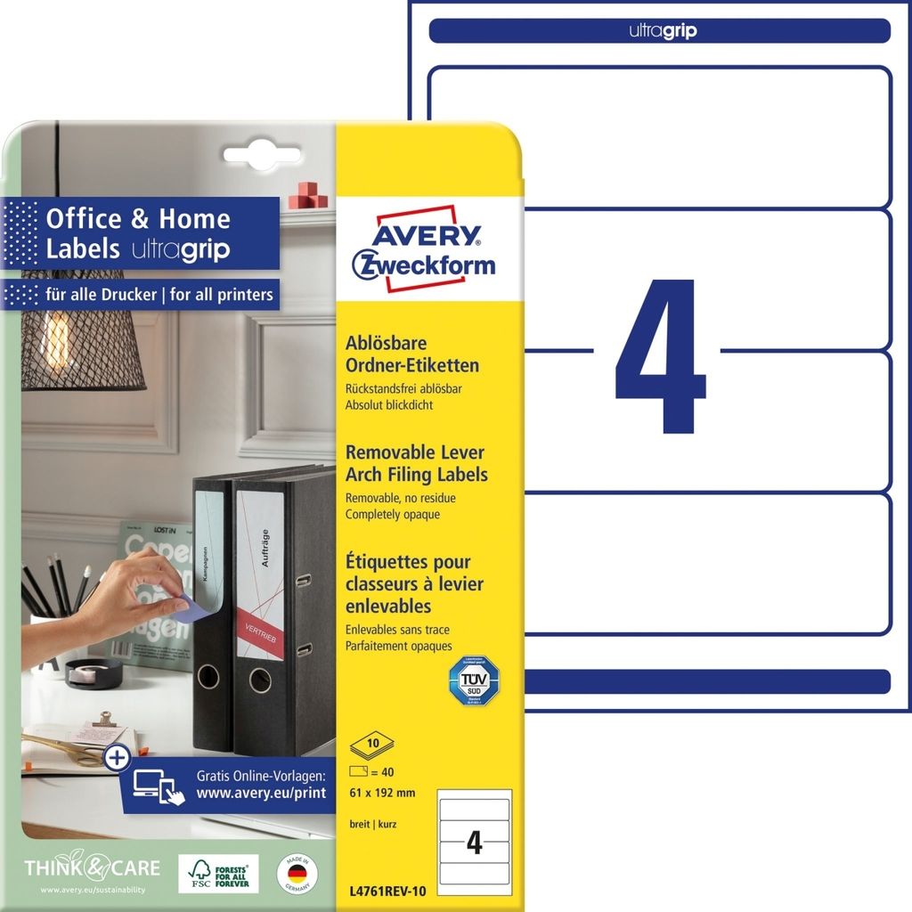 AVERY Zweckform L4761REV-10 Etichette per dorso Immagine del prodotto 