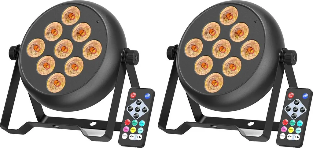 Projecteur LED Par sans Fil RGBW ZQ01636-2pcs avec Effets de Lumière EU