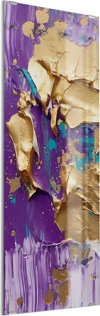 DEQORI Kleiderhaken aus Glas 50x125 cm 'Strahlkraft der Töne' Wand Garderobe Paneel Haken