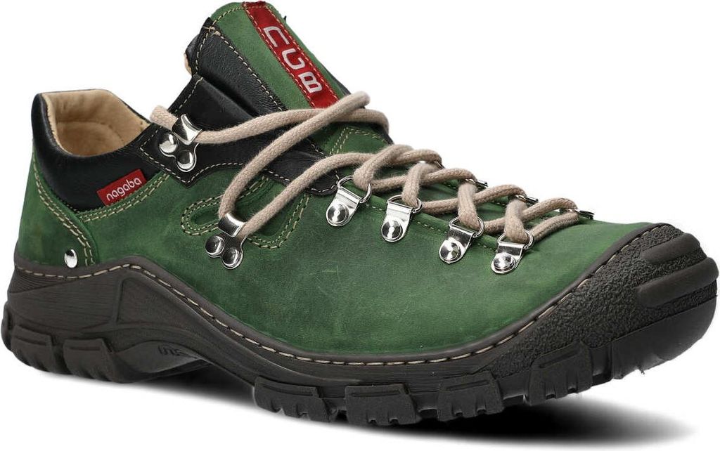 nagaba Wanderschuhe Herren Lederschuhe Trekkingschuhe Frauen, Grün, 46