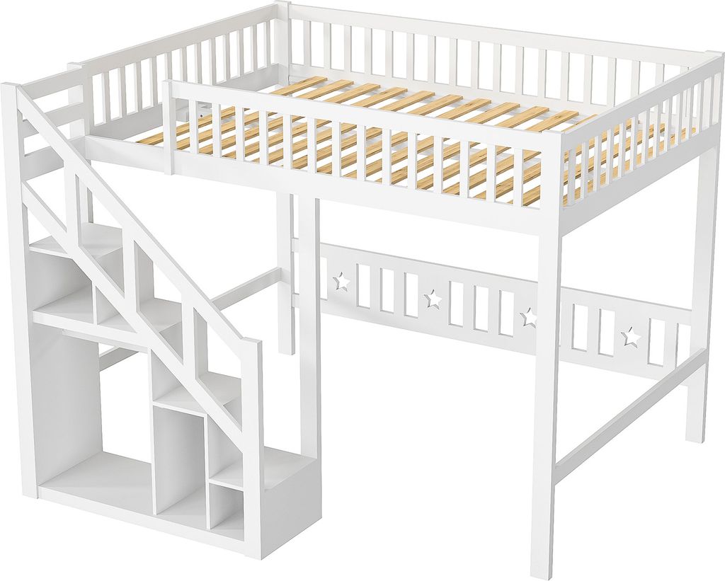 Letto a soppalco 140 x 200 cm, letto multifunzionale per Immagine del prodotto 