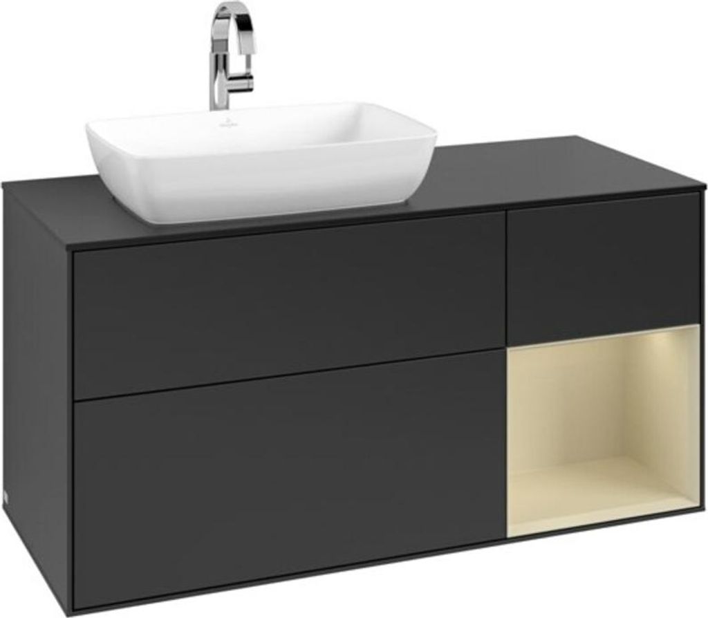 V&B Waschtischunterschrank Finion 120cm, Pl b m, Rg si Gr m Lac, bla m Lac
