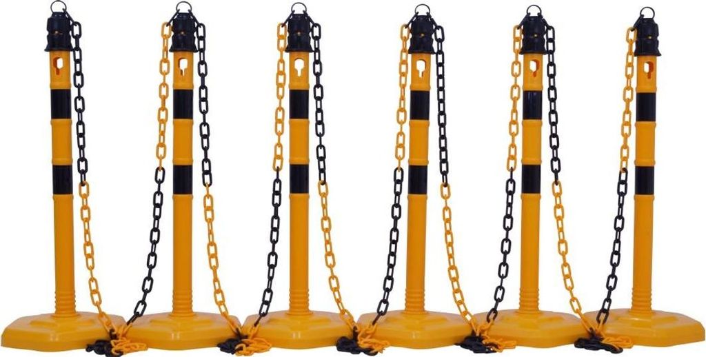 Kettenpfosten - Set, g/s 6 Pfosten + 5x3m Kette