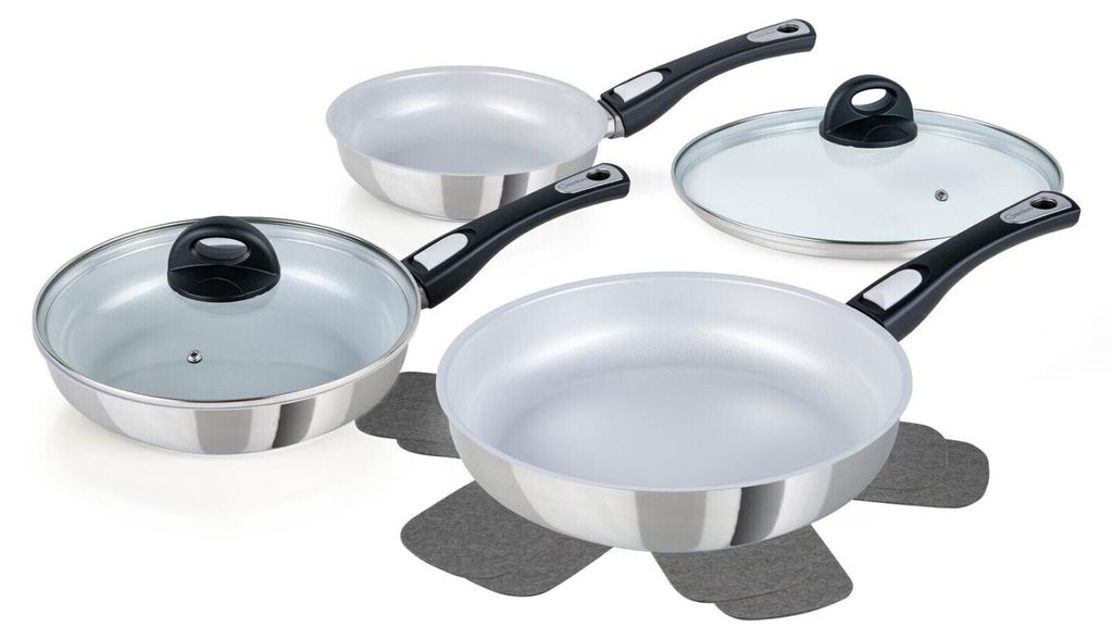 Genius Pfannen-Set Cerafit Steel silber 7-tlg. Produktbild 