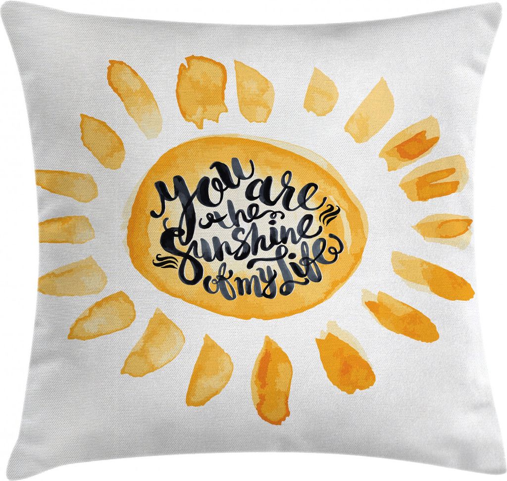 ABAKUHAUS Gelb Kissenbezug, Aquarell Effekt Sonne, Waschbar mit Reißverschluss Kissenhülle mit Farbfesten Klaren Farben Beidseitiger Druck, 40 x ...