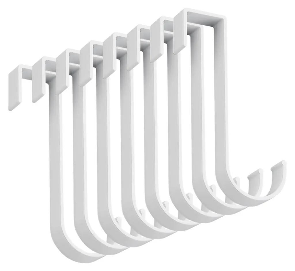 Patère de Salle de Bain sans Perçage en Aluminium, Lot de 8 Crochets 3D