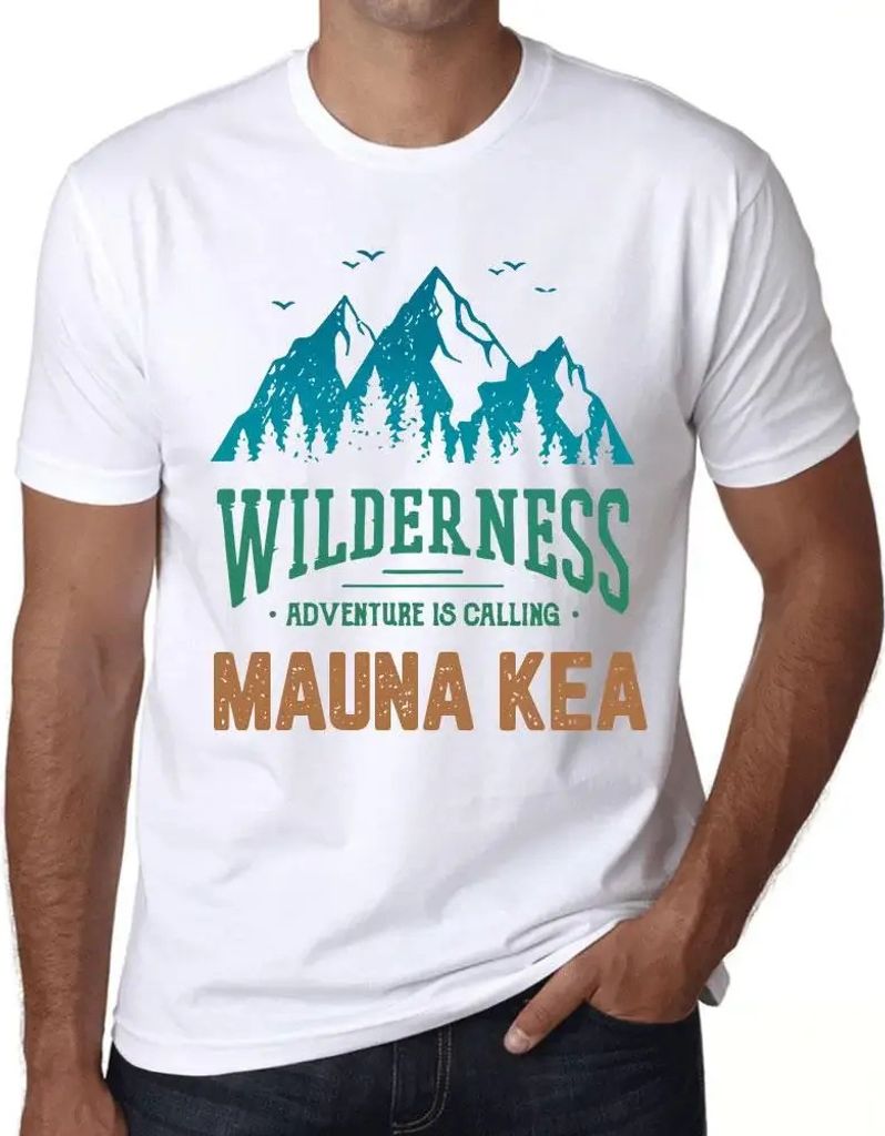 Herren Grafik T-Shirt Die Wildnis das Abenteuer ruft Mauna Kea – Wilderness, Adventure Is Calling Mauna Kea – Öko-Verantwortlich Vintage Jahrgang