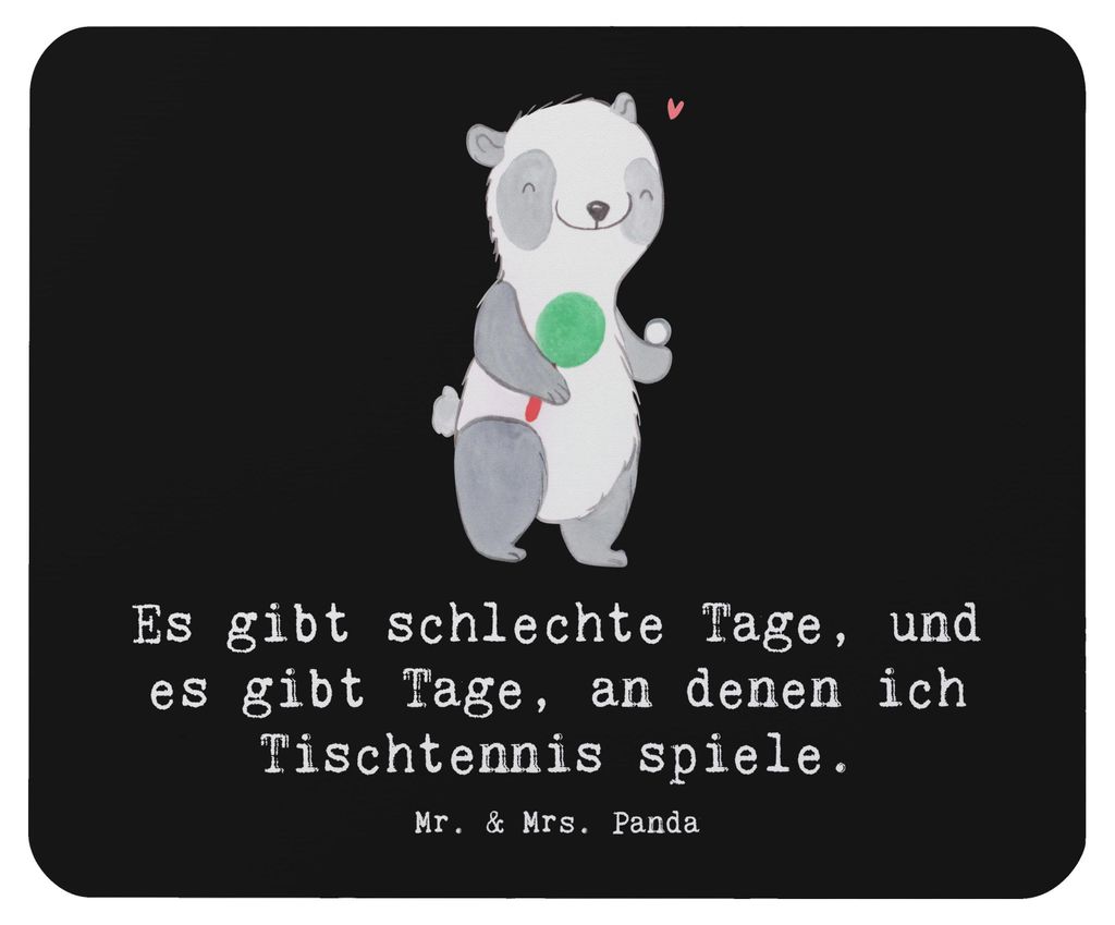 Mr. & Mrs. Panda Mauspad Panda Tischtennis - Schwarz - Geschenk, Mousepad, Mouse Pad, computer, Ballsport, Meisterschaft, Sprüche, Verein, pc, Bund