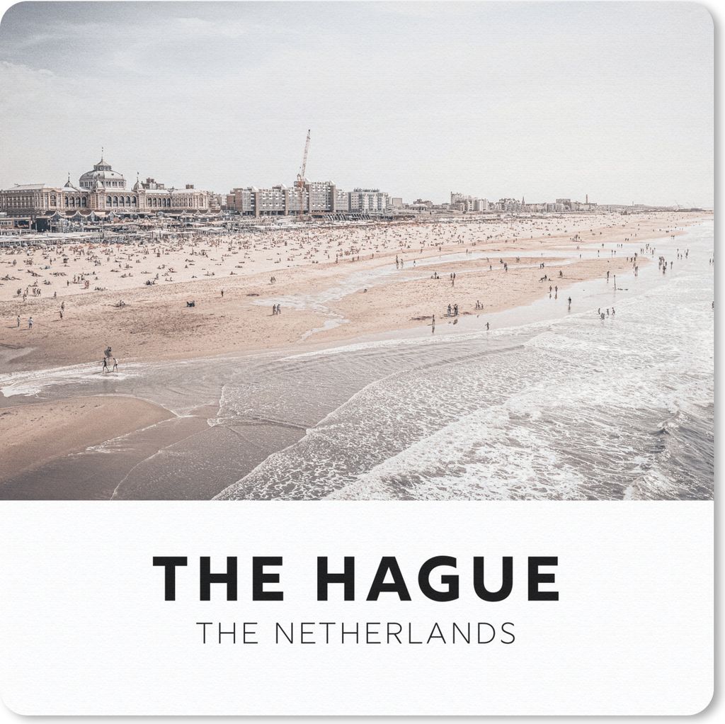 MuchoWow Mauspad Mousepad Den Haag - Niederlande - Strand 20x20 cm - Mousepads - Maus Mat - Pad - Mausunterlage - Desk Mat - Bureauartikeln