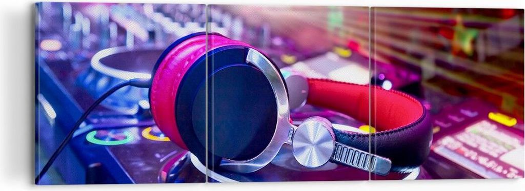 Bild auf Leinwand - Leinwandbild - Disco Nachtclub Audio Elektronik - 120x40cm - Wand Bild - Wanddeko - Leinwanddruck - Bilder - Kunstdruck - Leinw...