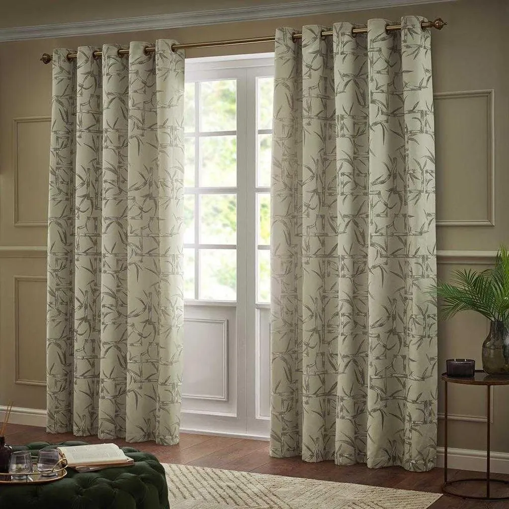 Paoletti Rideaux à Œillets Jacquard Bambou RV3660 Champagne 229x183 cm
