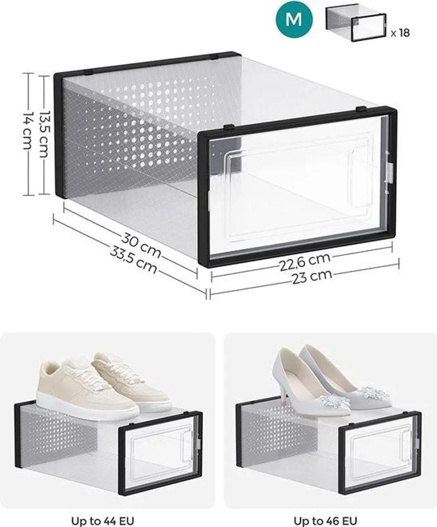 Boîtes à chaussures transparentes et empilables pour pointure max 42 - 5