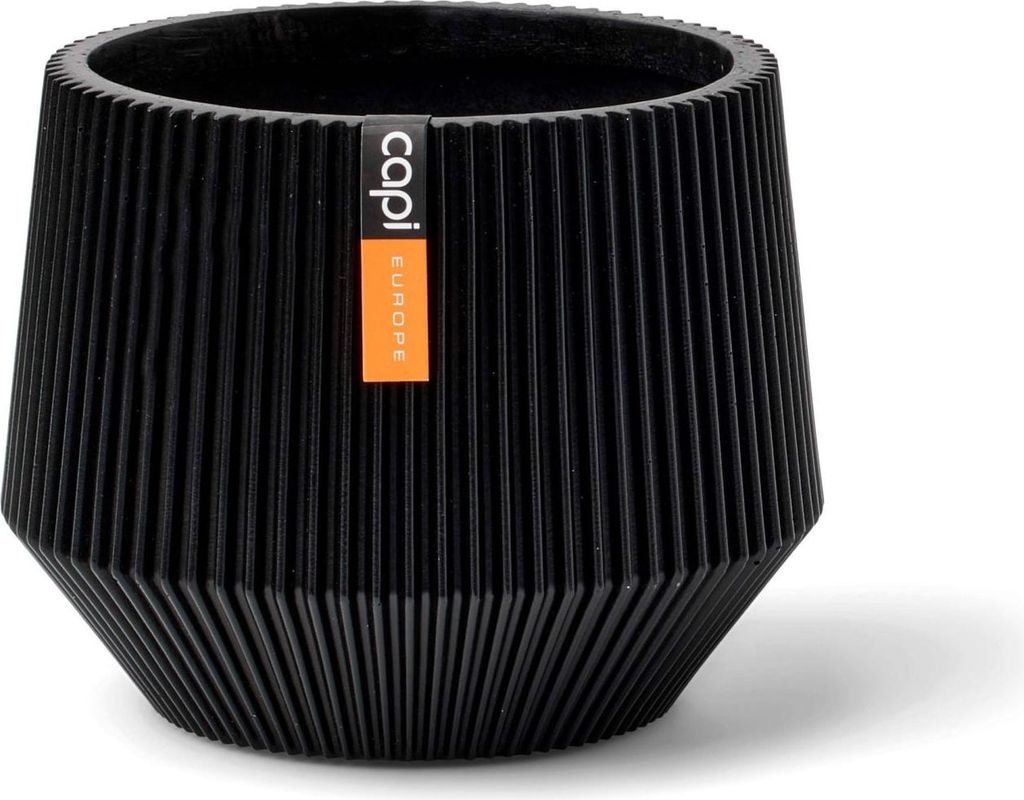 Capi Europe - Gefäß zylinder geo Groove - Schwarz - 9x8