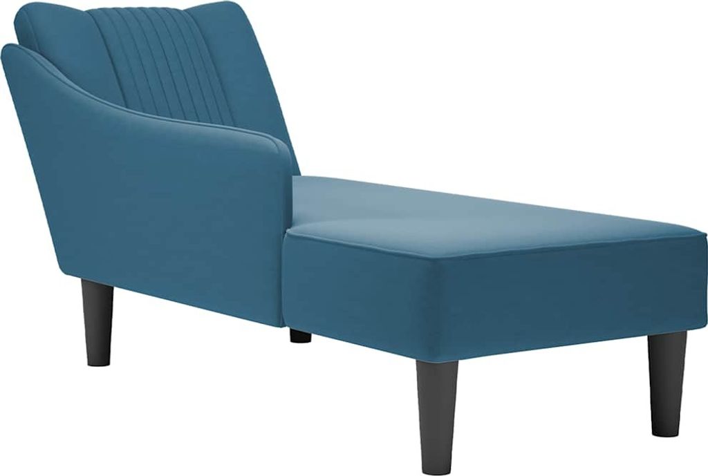 "im Angebot" Chaiselongue mit Rechter Armlehne Blau Samt - Recamieren CC17851