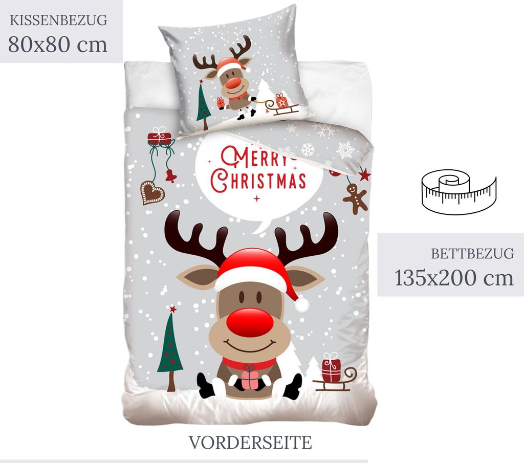 Weihnachten "Rentier mit roter Nase" Merry Christmas Winter Produktbild 3