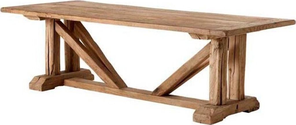 Casa Padrino Vintage Esstisch Eiche Rustikal Massiv 230 x 100 cm - Landhaus Stil Tisch massives Eichenholz