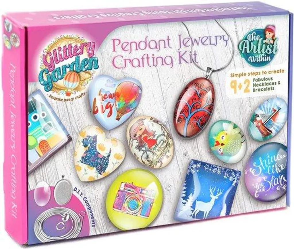 Coffret loisirs créatifs bijoux avec perles de verre et clochettes