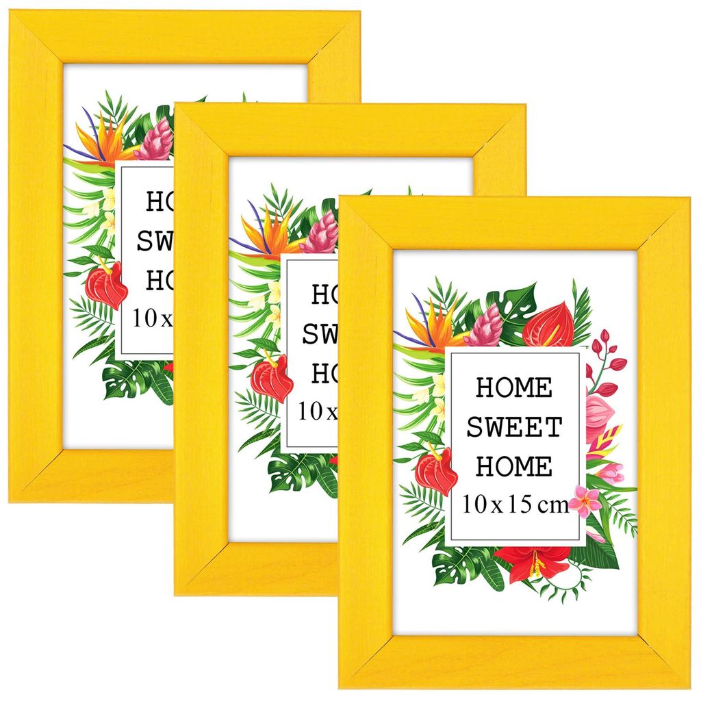 MG Design Set aus 3 Gelb Bilderrahmen A6 10 x 15 cm - Aus Produktbild 