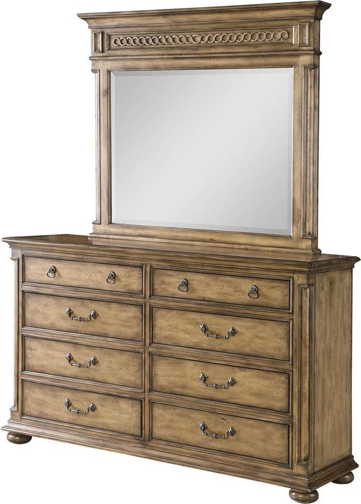 Spiegel Kommode Schrank Kommoden Anrichte Schlafzimmer Set Holz Modern Stil 2tlg