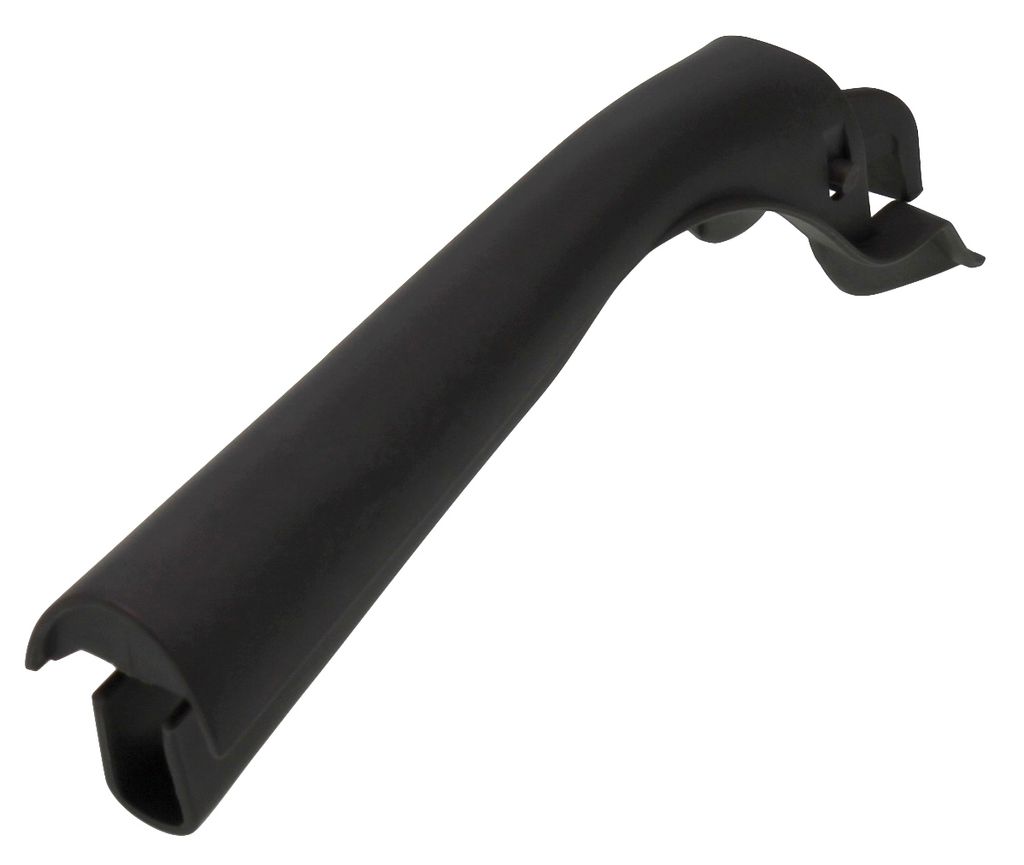 A black handle for a microwave crisp plate, shown against a white background.
