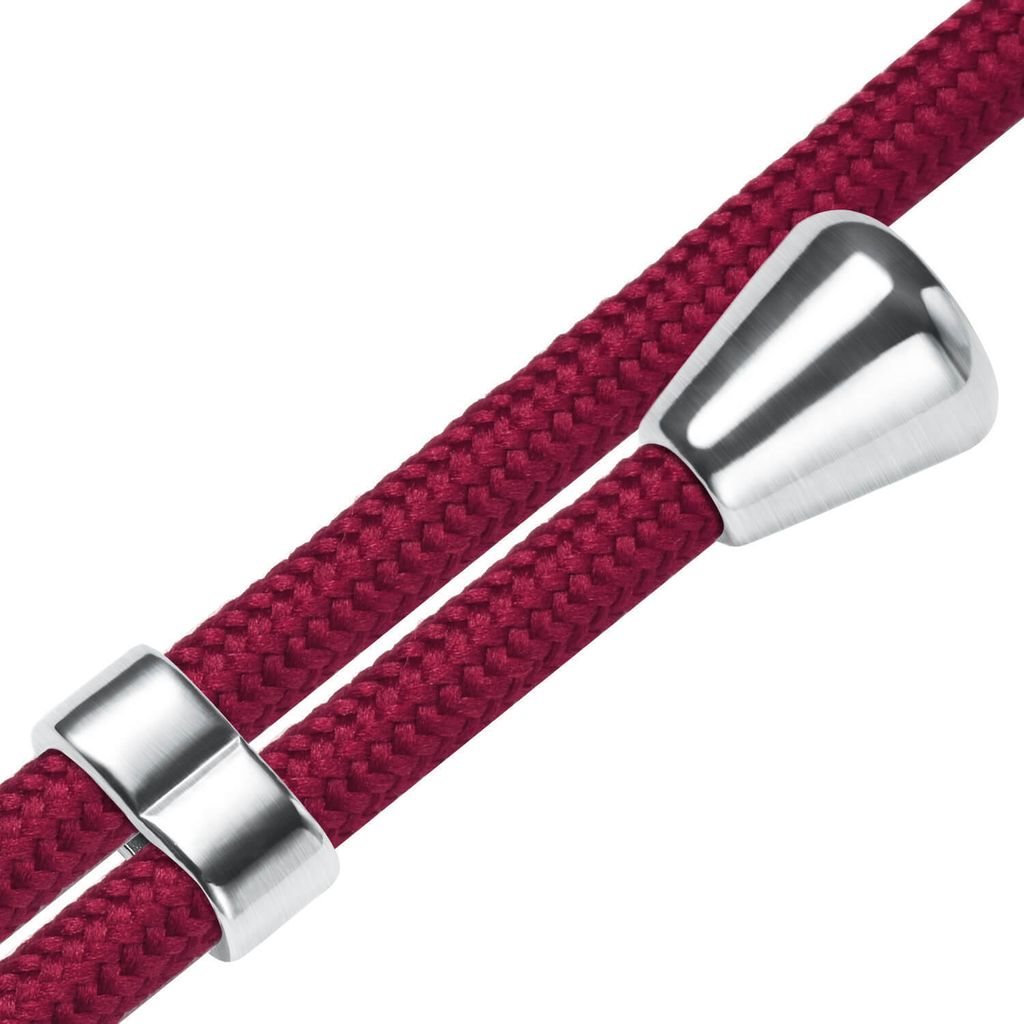 Handykette Backcover-Schutzhülle mit Band (Metall silberfarben) für Sony Xperia 10 V (6.1'') - dunkelrot