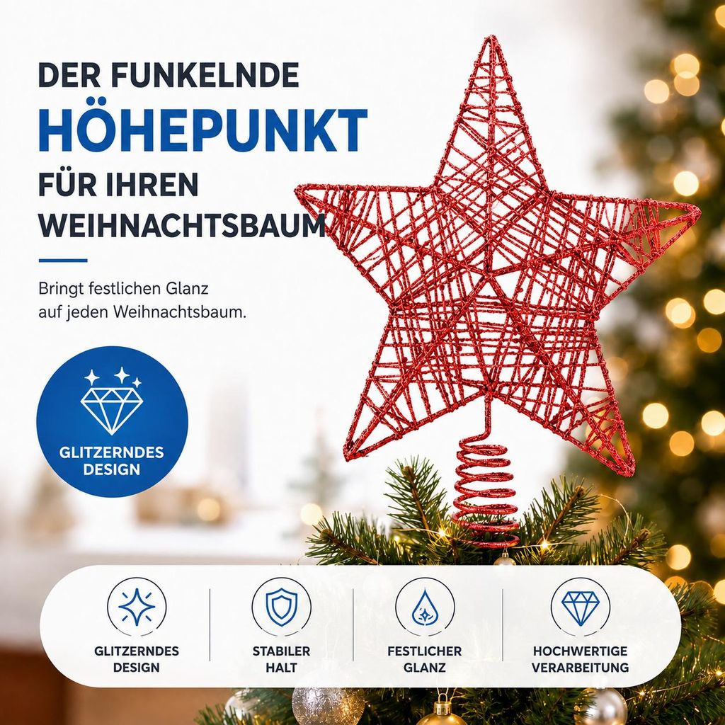 Christbaumspitze und Tannenbaum-Aufstecker