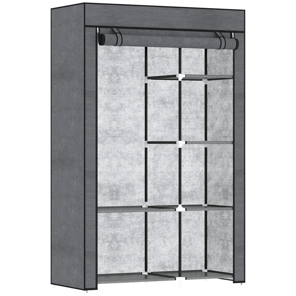 Fini le désordre avec l'armoire penderie anti-poussière HOMCOM gris foncé