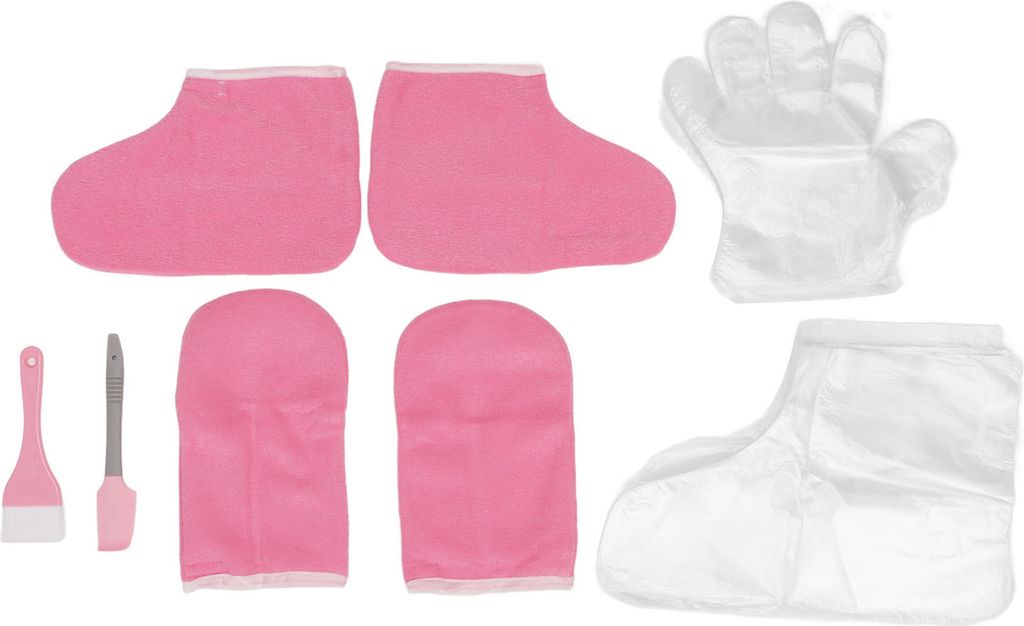 Wachs-Hand-Fuß-Einlagen, Paraffin-Rosa-Flanell, warm halten, Einweg-Handschuhe, Fäustlinge-Set
