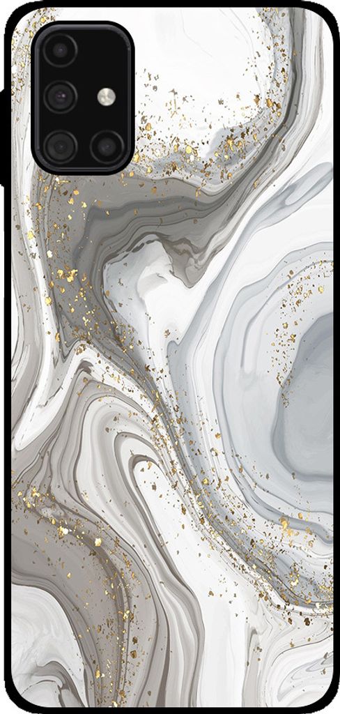 Smartphonica Handytasche geeignet für Samsung Galaxy M31s mit Marmordruck - TPU zurück Abdeckung Fall Marmor Design - Silber