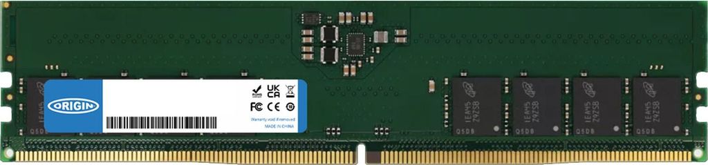 Origin Storage 32GB DDR5 4800MHz UDIMM 1Rx8 Non-ECC 1.1V, 32 GB, 1 x 32 GB, DDR5, 4800 MHz, 288