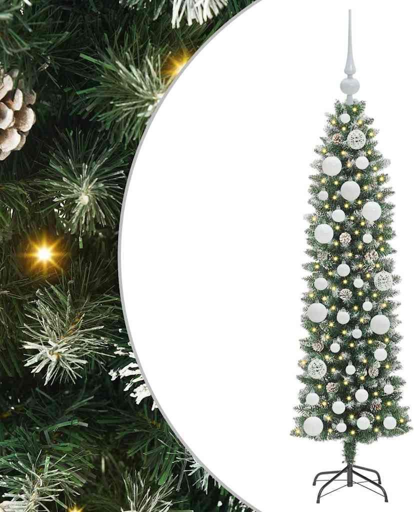 Stabli Möbel Künstlicher schlanker Weihnachtsbaum Grün und Weiß 120cm - Künstliche Weihnachtsbäume Neu design865276