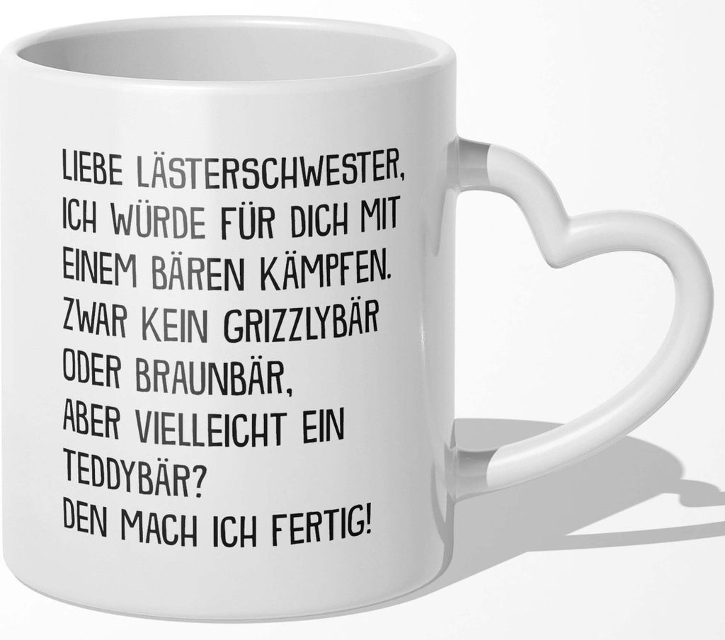 22Feels Beste Freundin Geschenk BFF Tasse Zum Geburtstag Kaffeetasse Freundinnen Frauen Weihnachten Arbeitskollege Wichteln (Herzhenkel Weiss)