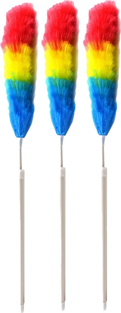 Plumeau télescopique 95cm avec tête microfibre flexible lot de 3 pièces