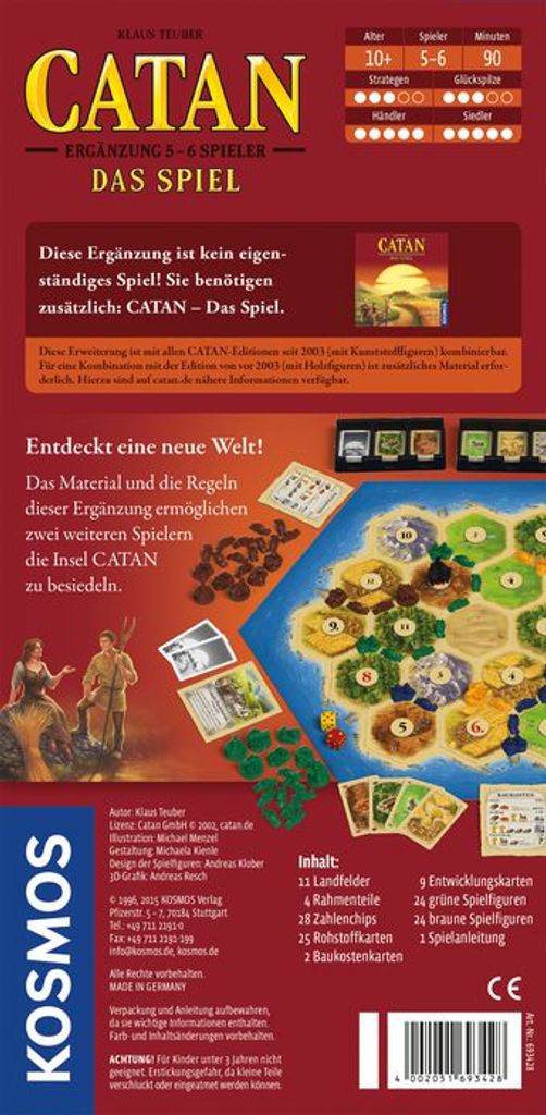 Rahmenteile für Seefahrer & Erweiterung 5/6 Spieler 2 Edition Siedler von Catan 