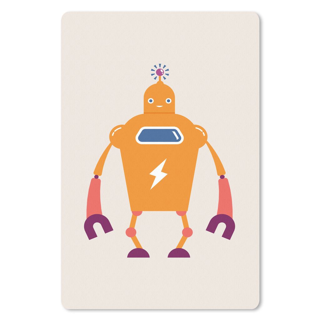 MuchoWow Mauspad Mousepad Roboter - Antenne - Orange - Blitzschlag - Junge - Kinder 40x60 cm - Mousepads - Maus Mat - Pad - Mausunterlage - Schre...