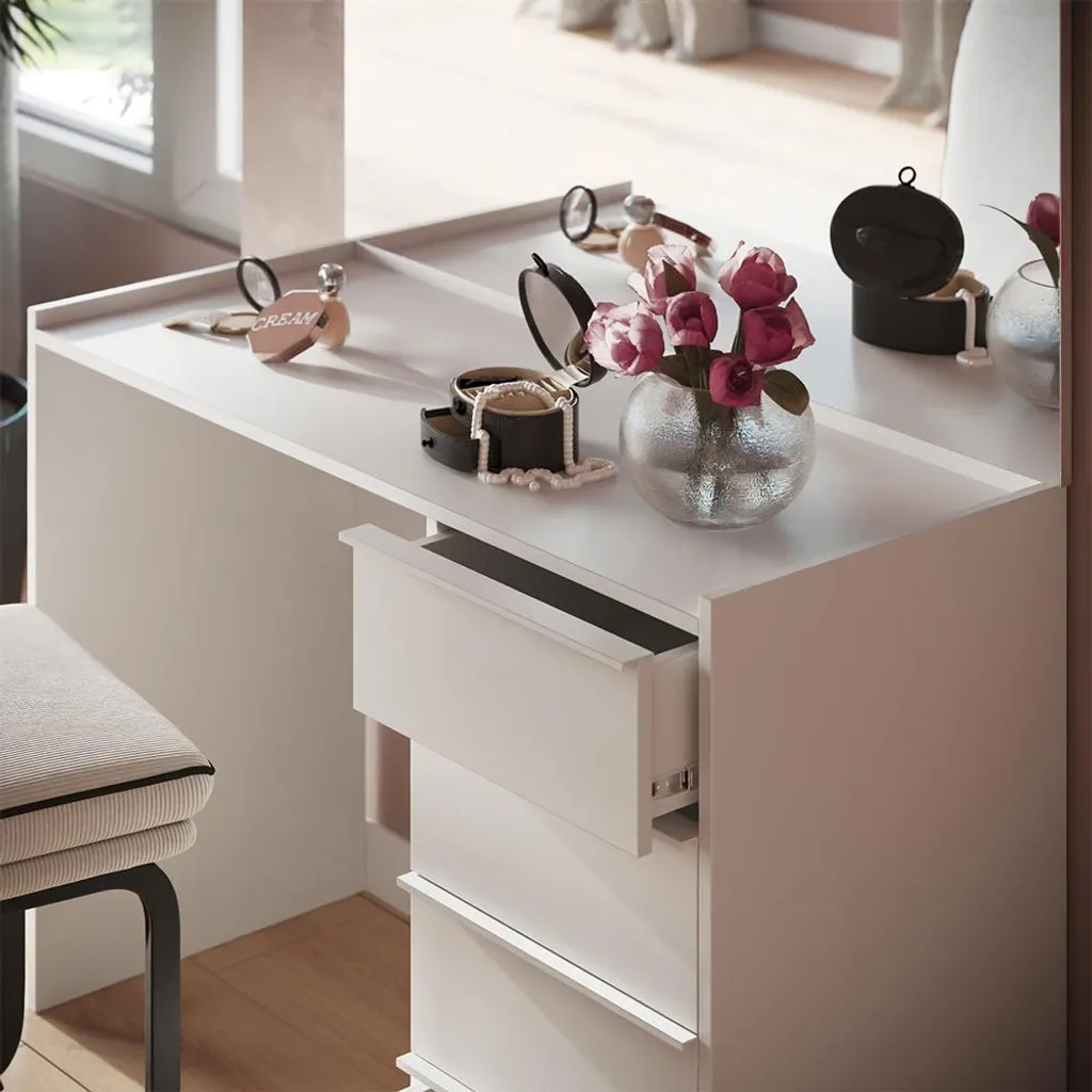Coiffeuse Vicco Viktoria 110cm avec miroir : organisez votre maquillage